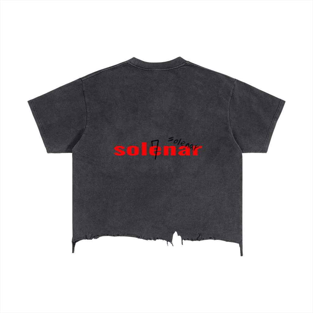 Vintage Wash Boxy Distressed Hem T-Shirt