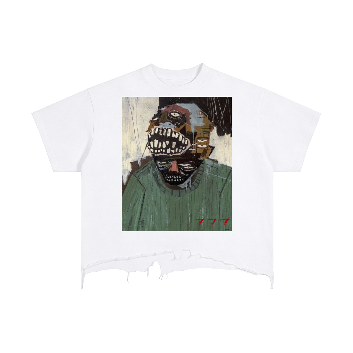 Mixed Man Distressed Hem T-Shirt
