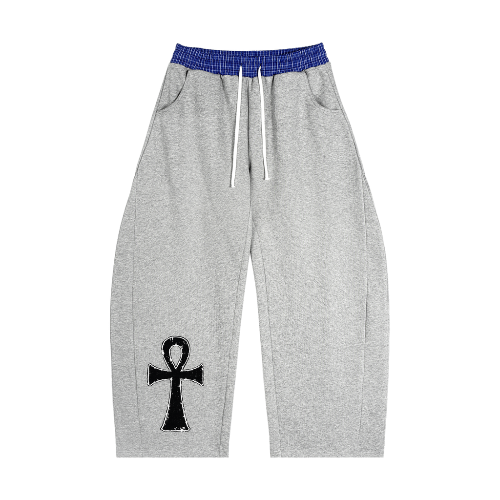 Plaid Waistband Barrel Sweatpants