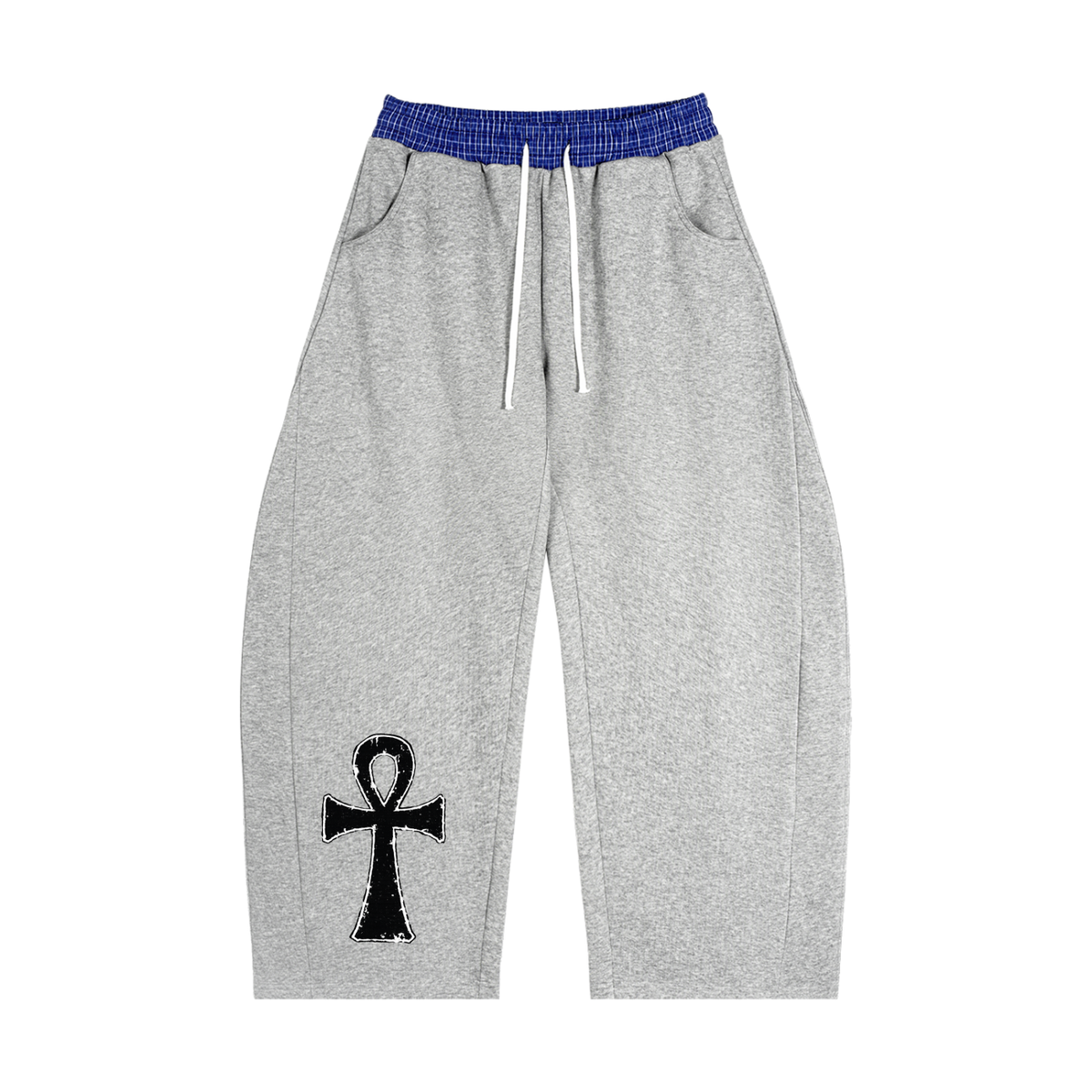 Plaid Waistband Barrel Sweatpants