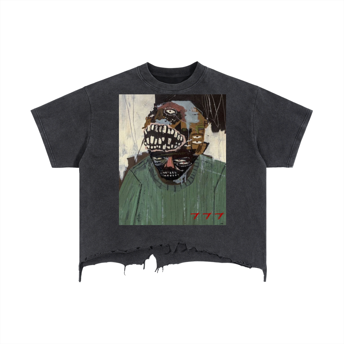 Mixed Man Distressed Hem T-Shirt