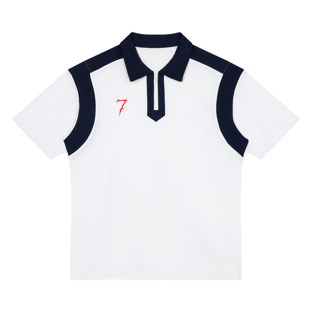 Unisex Color Block Quarter Zip Polo Shirt