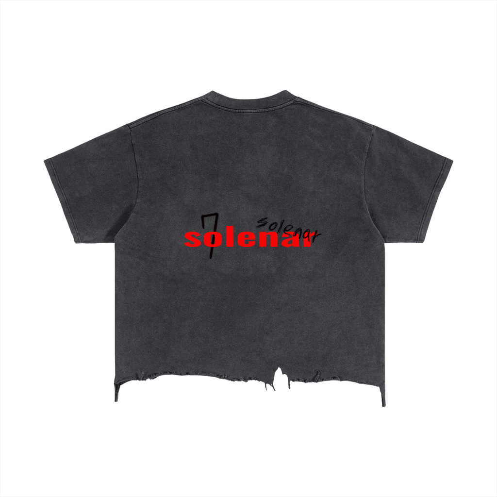 Vintage Wash Boxy Distressed Hem T-Shirt