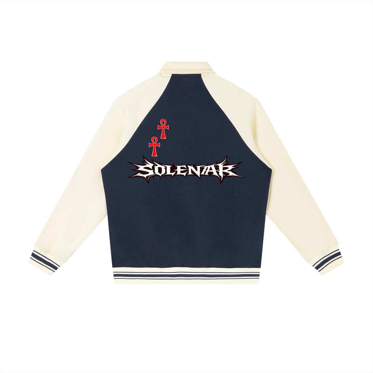 Contrast Raglan Sleeve Baseball Jacket