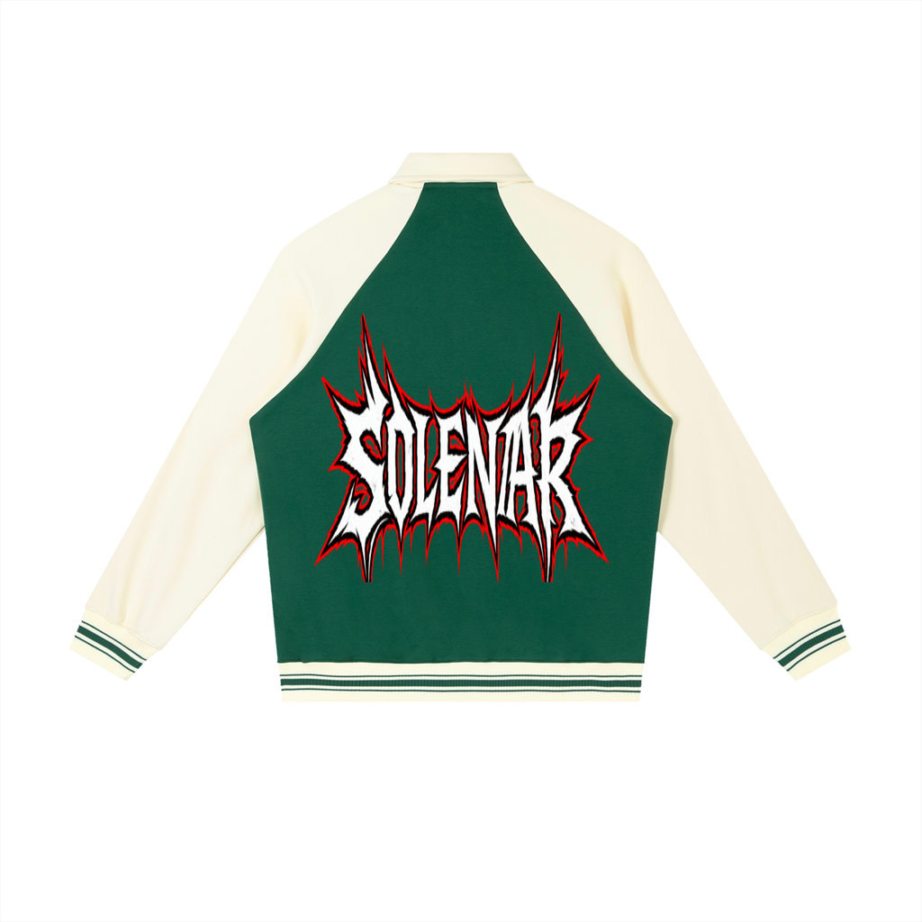 Contrast Raglan Sleeve Baseball Jacket