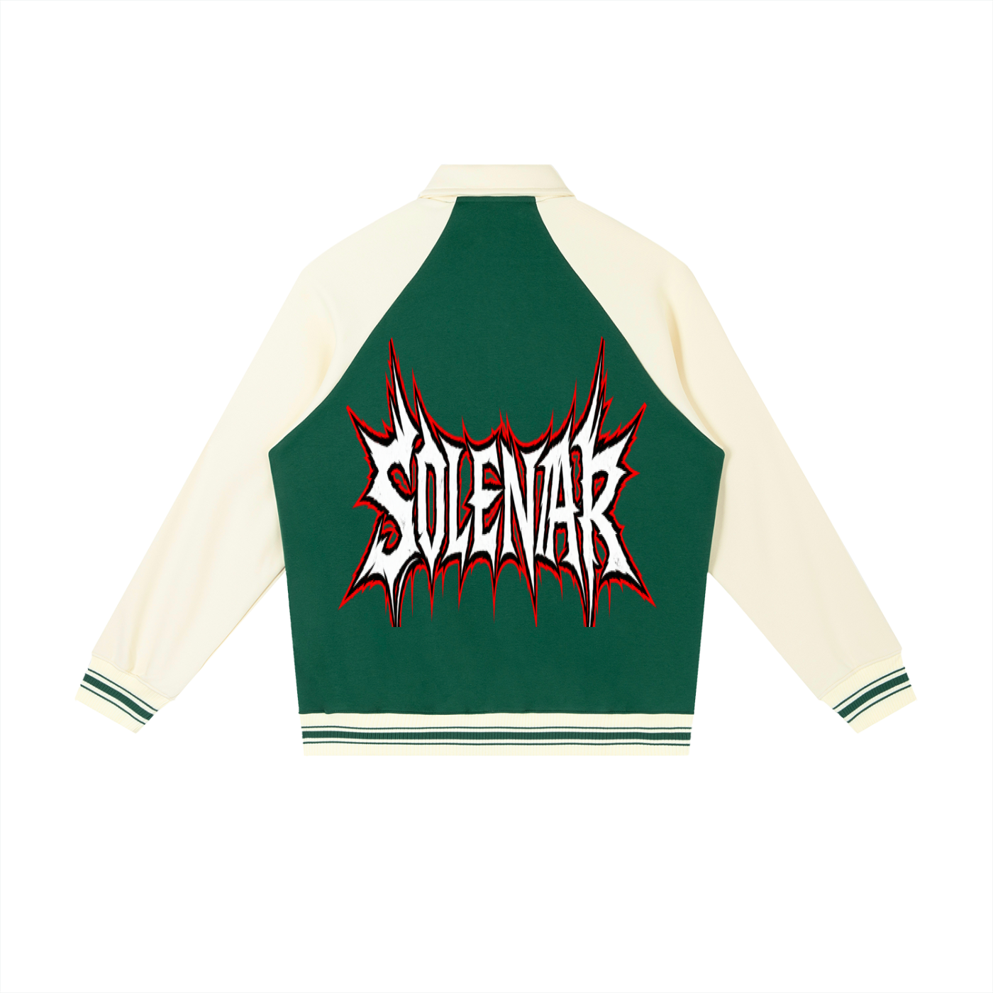 Contrast Raglan Sleeve Baseball Jacket