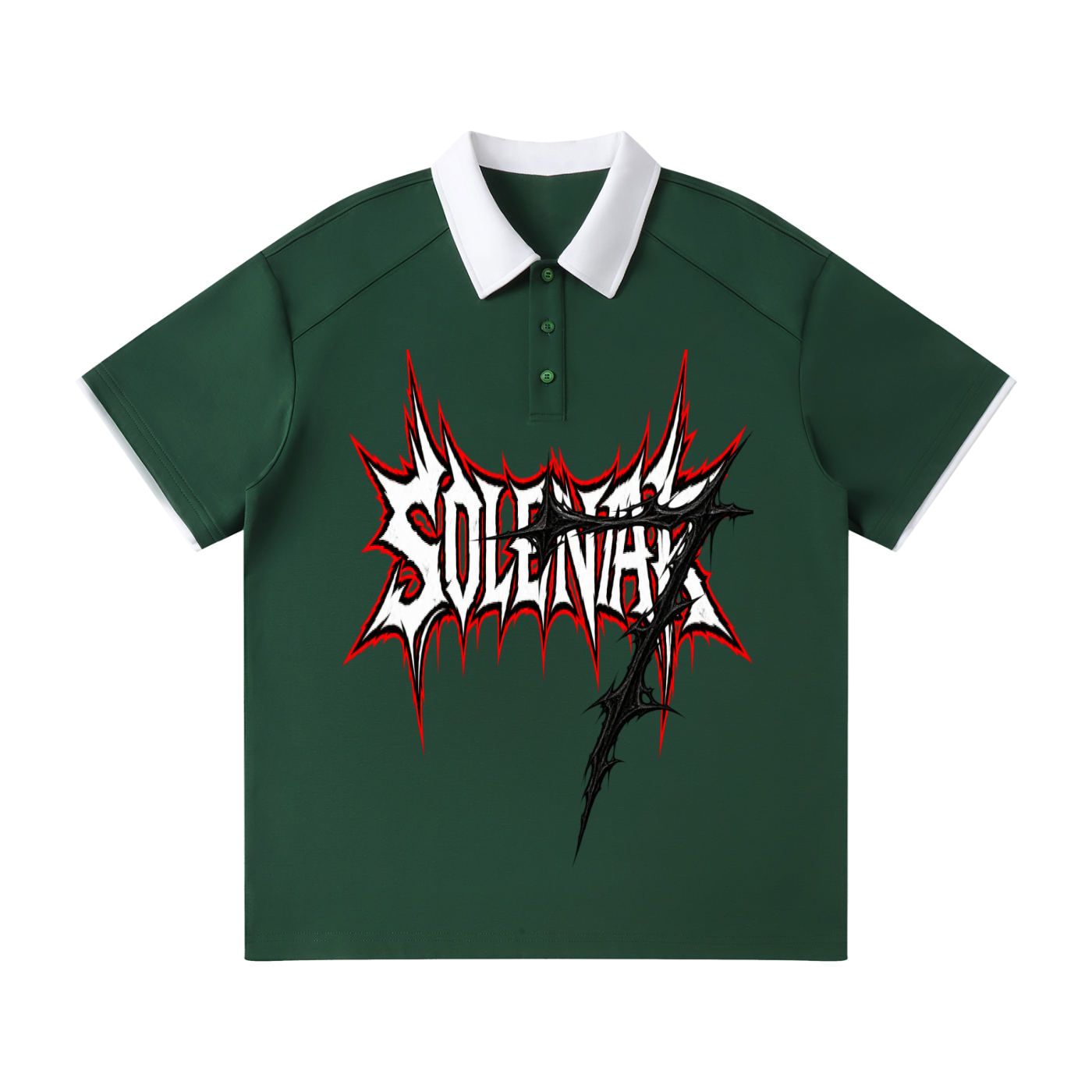 Contrast Collar Raglan Polo Shirt