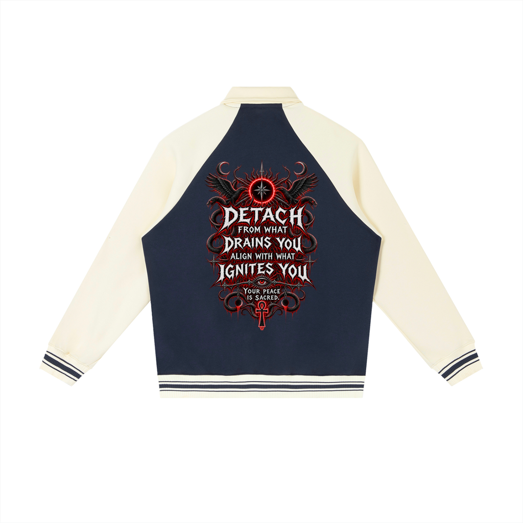 Stoic Contrast Raglan Sleeve Baseball Jacket