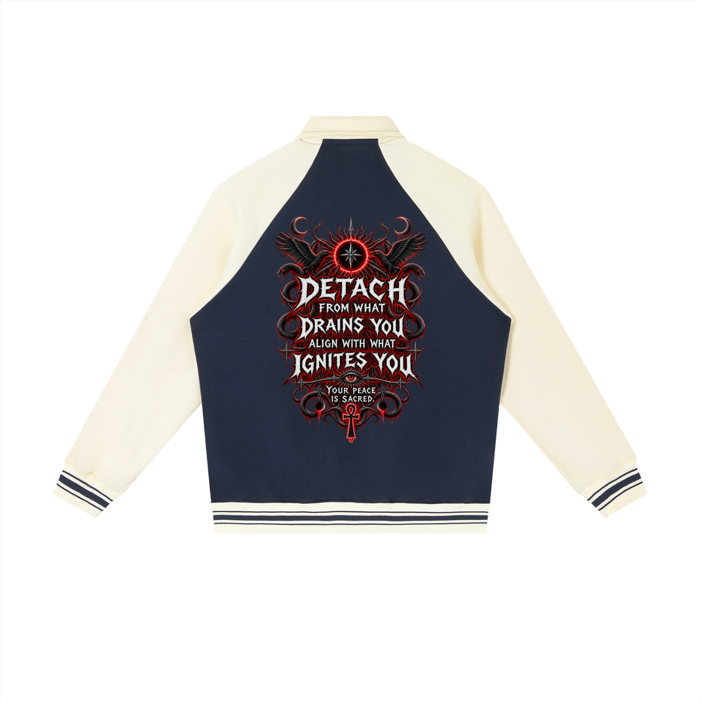 Stoic Contrast Raglan Sleeve Baseball Jacket
