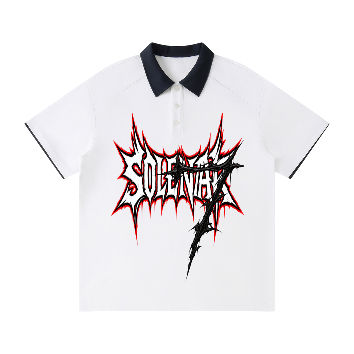 Contrast Collar Raglan Polo Shirt