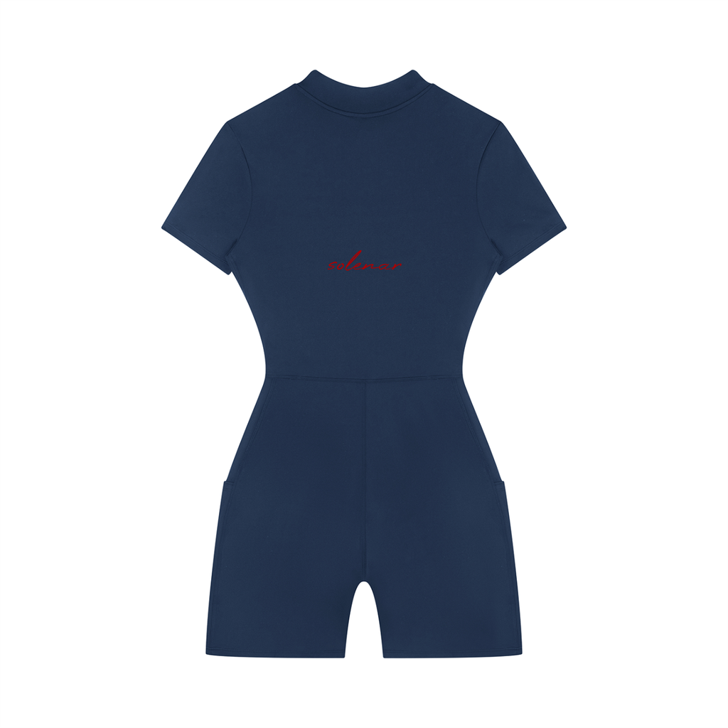 Women's Quarter-Zip Short Sleeve Romper