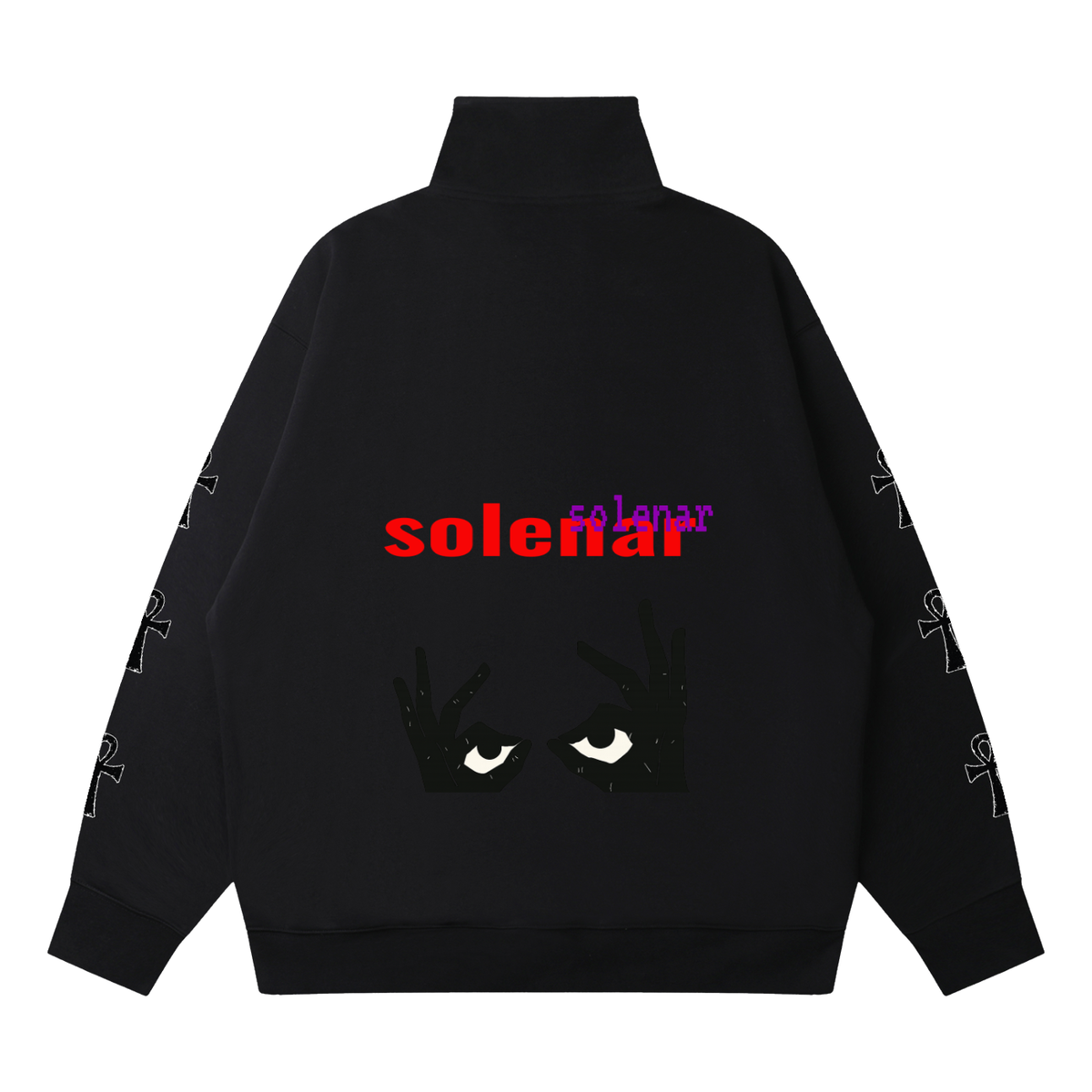 2 eyes Quarter-Zip Drop Shoulder Sweatshirt