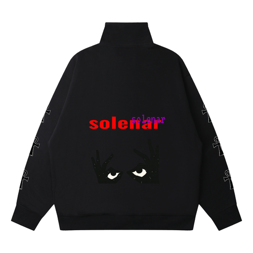 2 eyes Quarter-Zip Drop Shoulder Sweatshirt