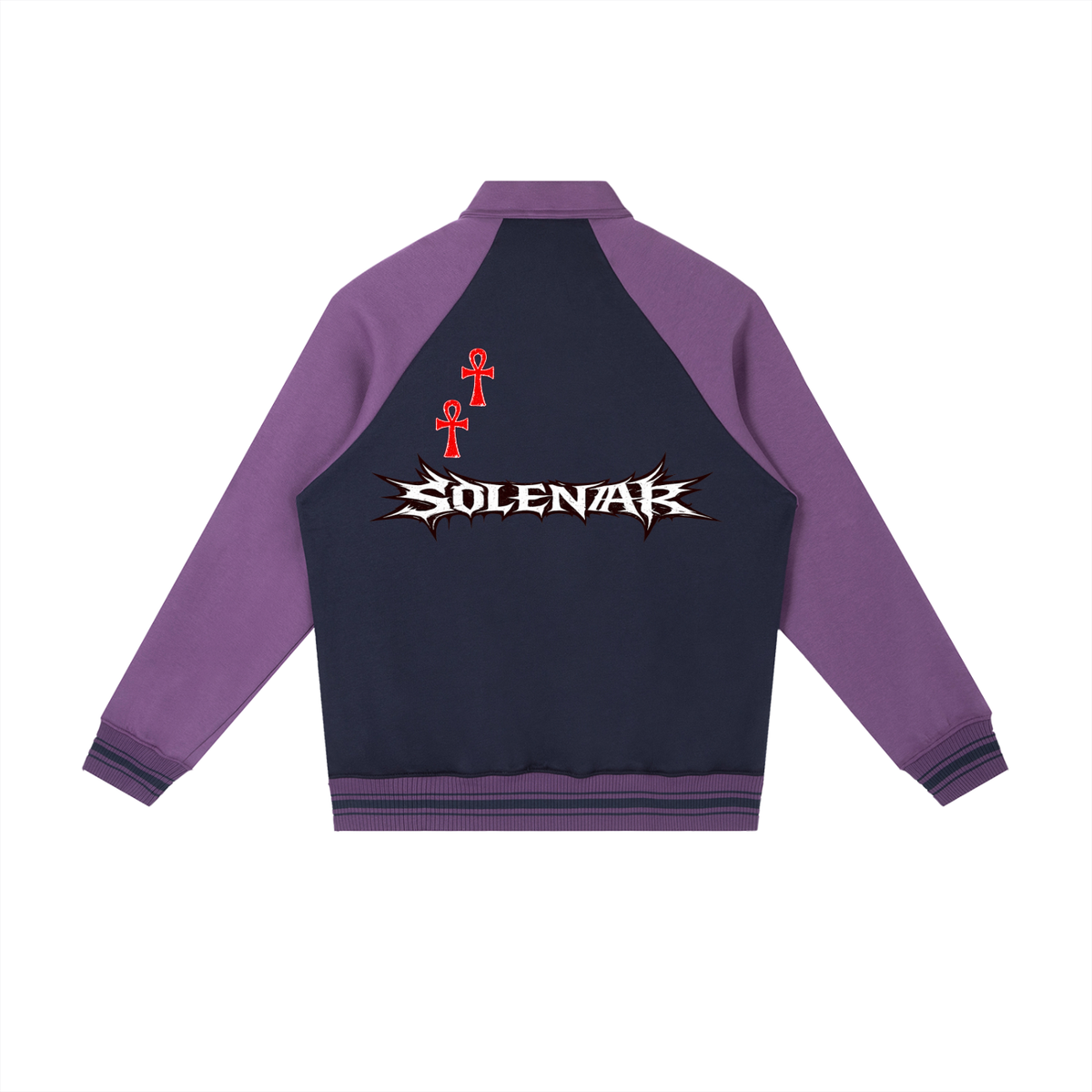 Contrast Raglan Sleeve Baseball Jacket
