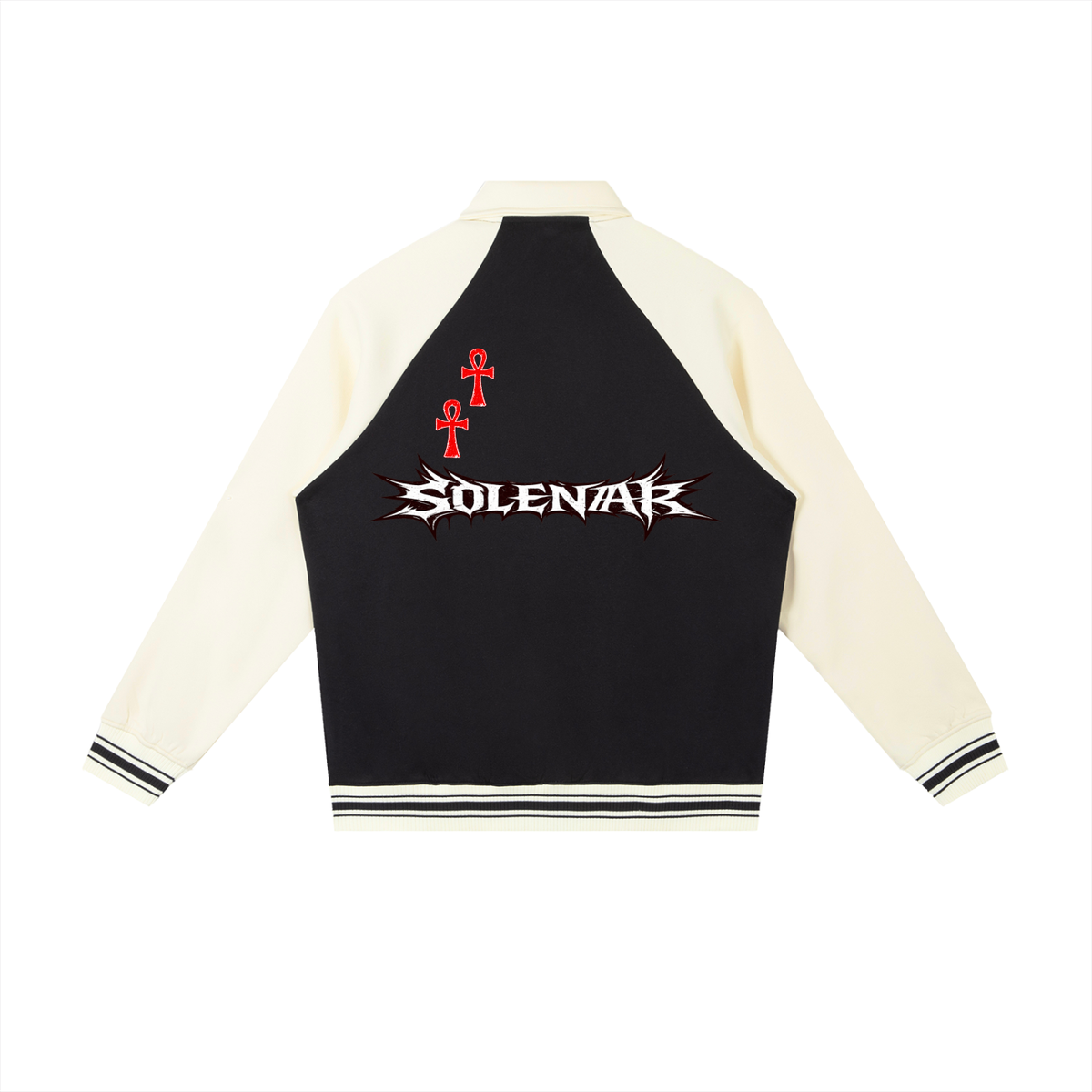 Contrast Raglan Sleeve Baseball Jacket