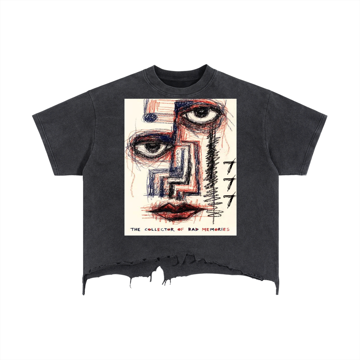 Distortion Distressed Hem T-Shirt