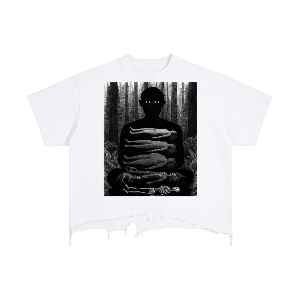 Vintage Wash Boxy Distressed Hem T-Shirt