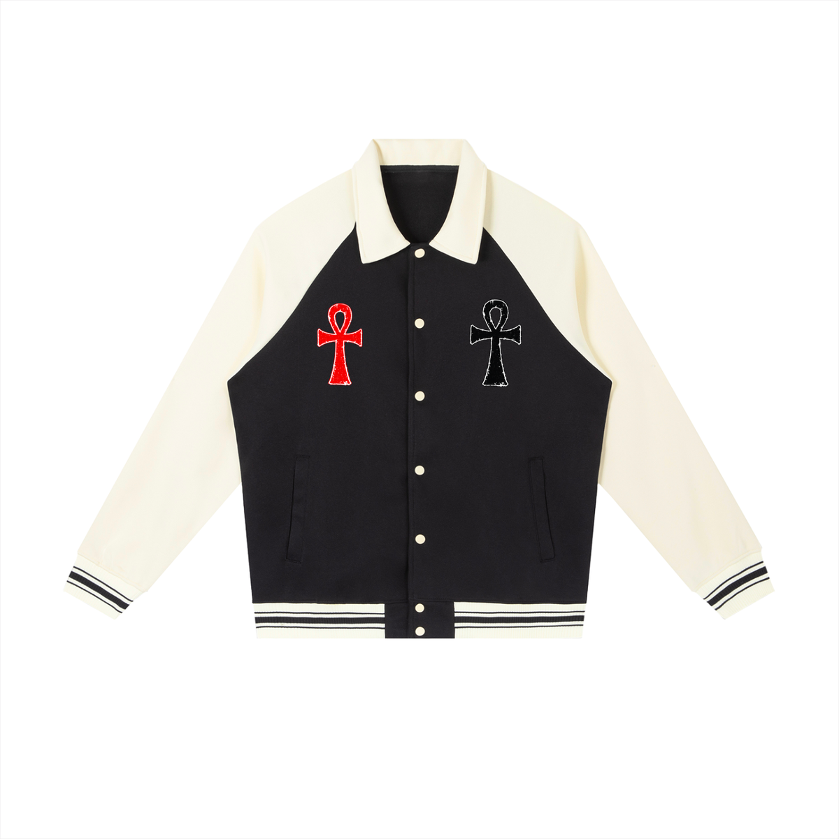 Stoic Contrast Raglan Sleeve Baseball Jacket
