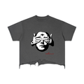 Cant See Vintage Wash Boxy Distressed Hem T-Shirt