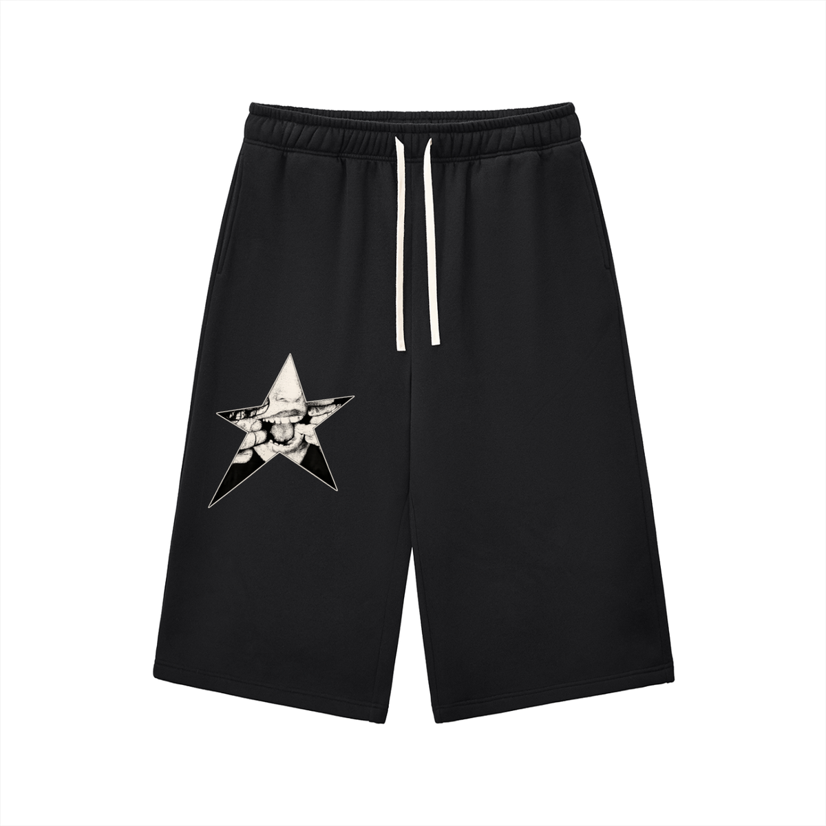 Relaxed Drawstring Three-quarter Sweatpants