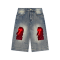 Vintage Wash Baggy Denim Shorts