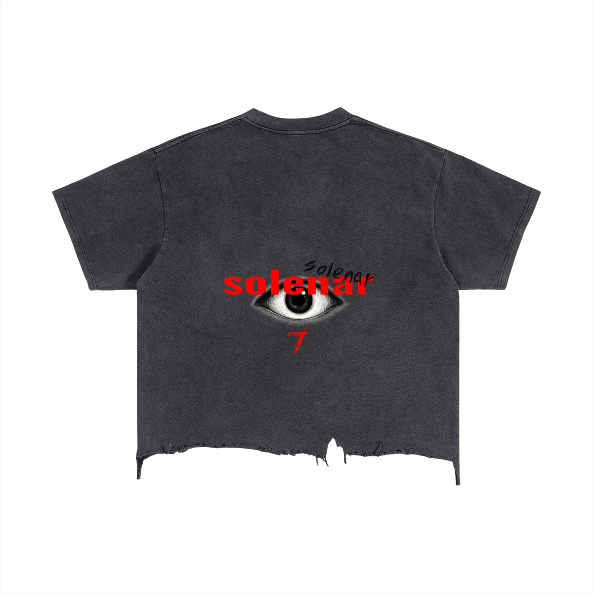 Ankh Vintage Wash Boxy Distressed Hem T-Shirt
