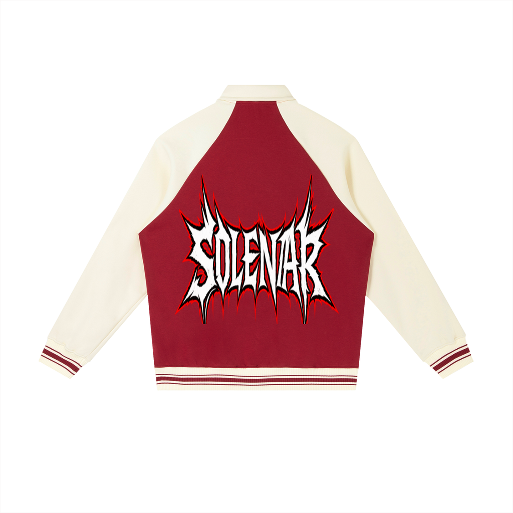 Contrast Raglan Sleeve Baseball Jacket