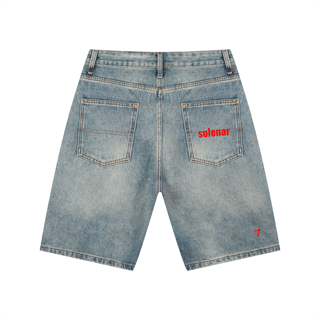 2 eyes Men's Vintage Wash Denim Shorts