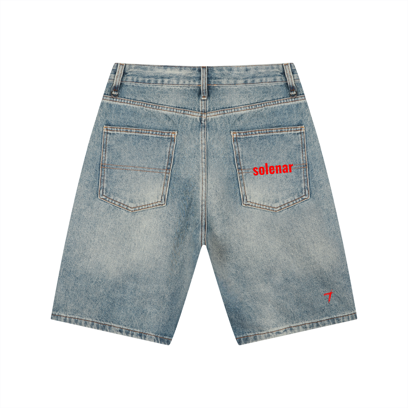 2 eyes Men's Vintage Wash Denim Shorts
