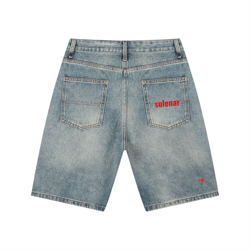 2 eyes Men's Vintage Wash Denim Shorts