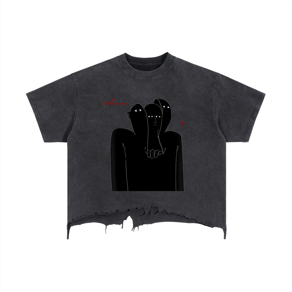 Vintage Wash Boxy Distressed Hem T-Shirt