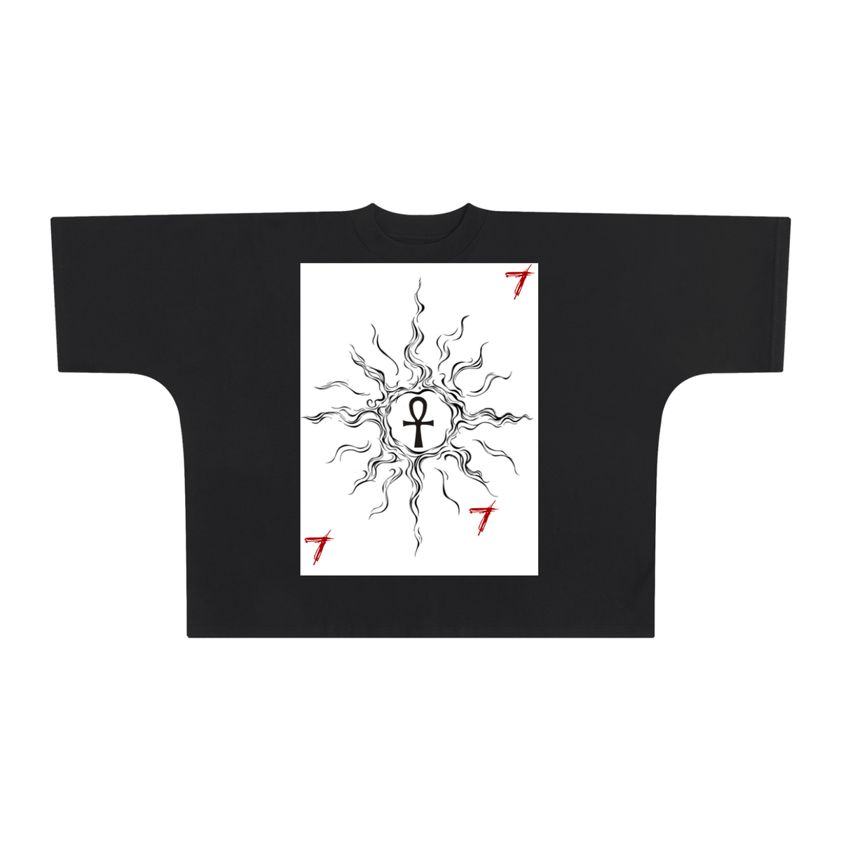Sun Ankh Oversized Boxy T-Shirt