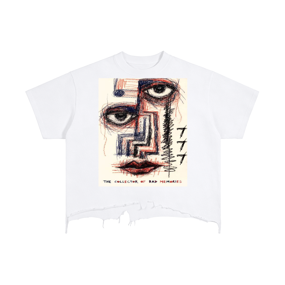 Distortion Distressed Hem T-Shirt