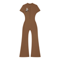 Women’s Tight Flared Leg Quarter-Zip Jumpsuit