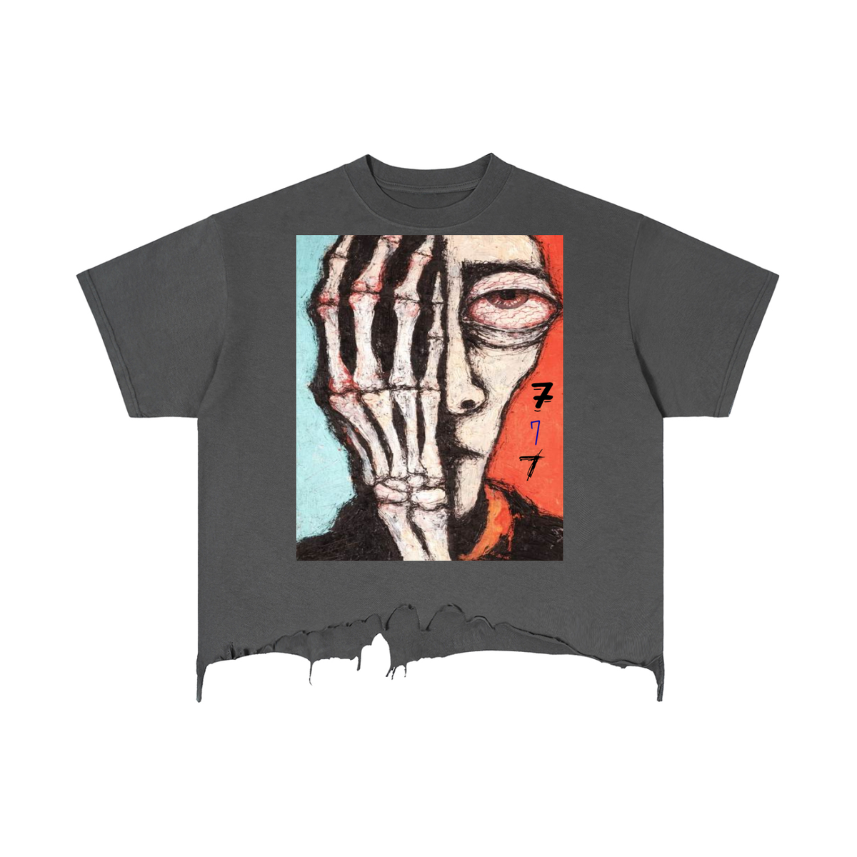 See not to See Distressed Hem T-Shirt