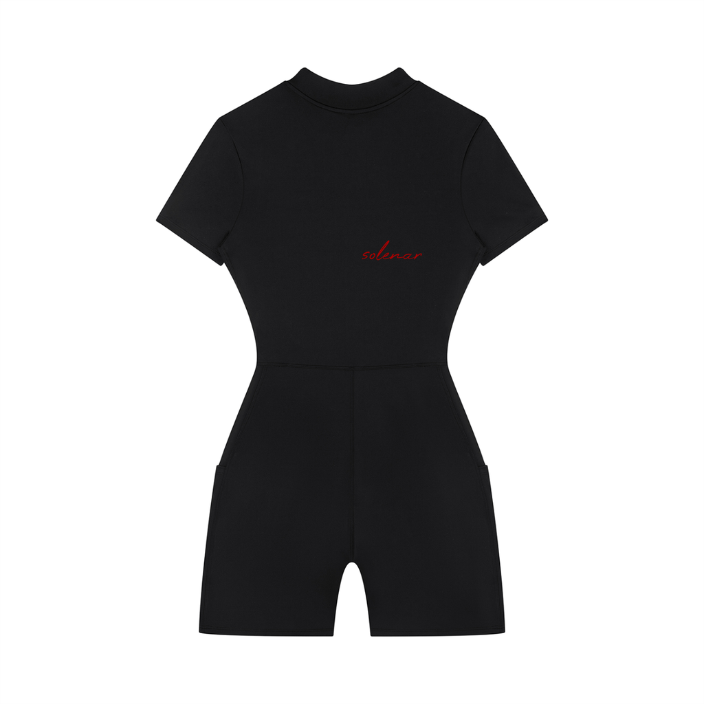 Women's Quarter-Zip Short Sleeve Romper