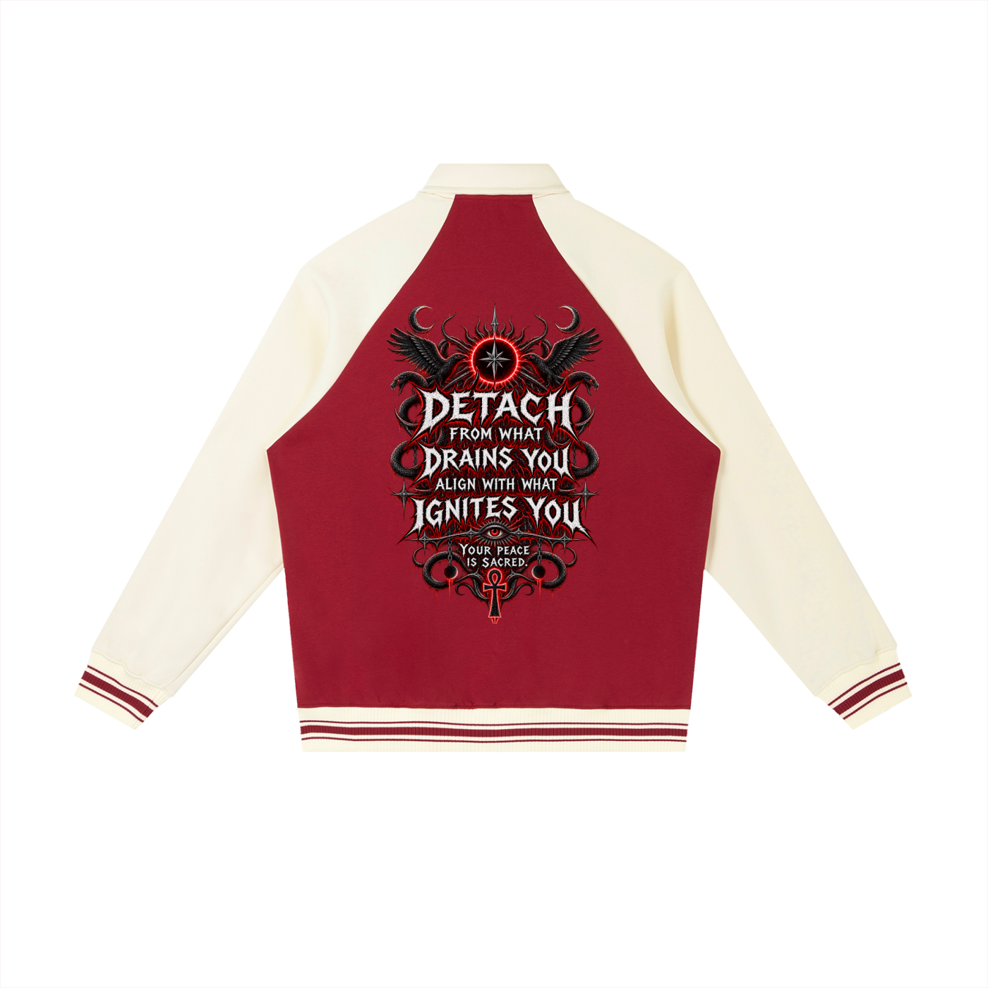 Stoic Contrast Raglan Sleeve Baseball Jacket