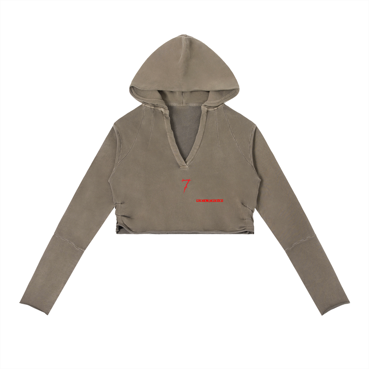 Vintage Washed Raw Edge Hoodie
