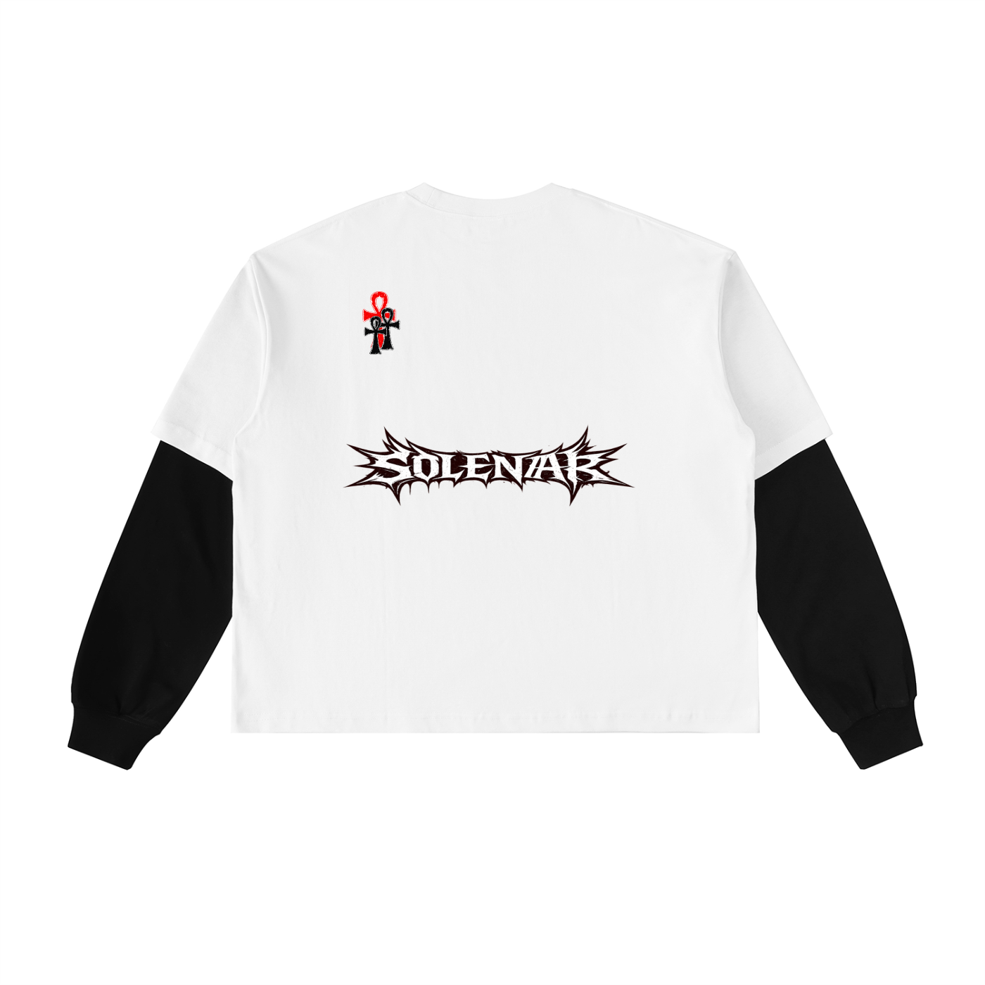 Layered Contrast Sleeve Cotton T-Shirt
