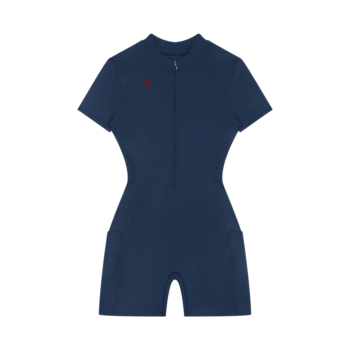 Women's Quarter-Zip Short Sleeve Romper