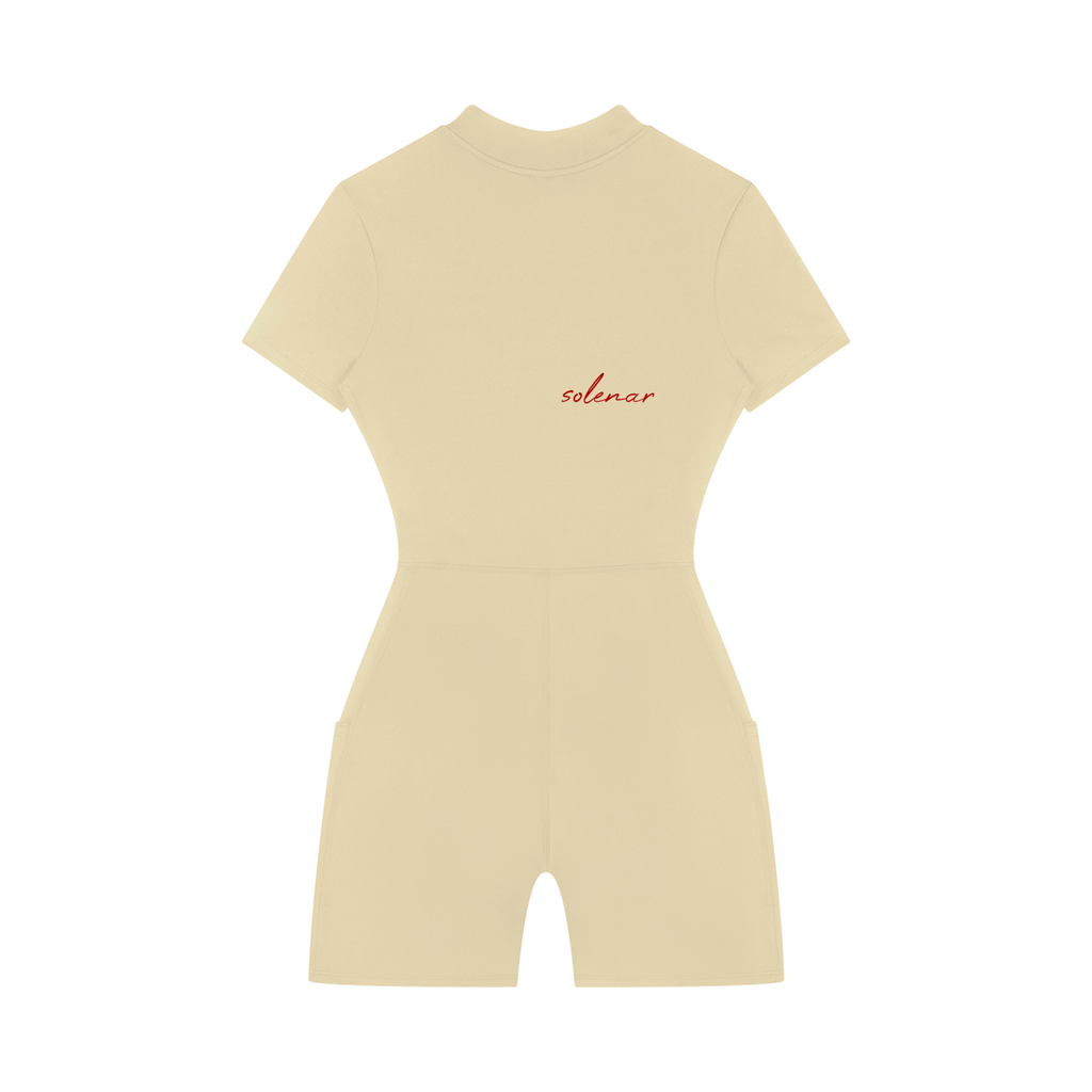Women's Quarter-Zip Short Sleeve Romper