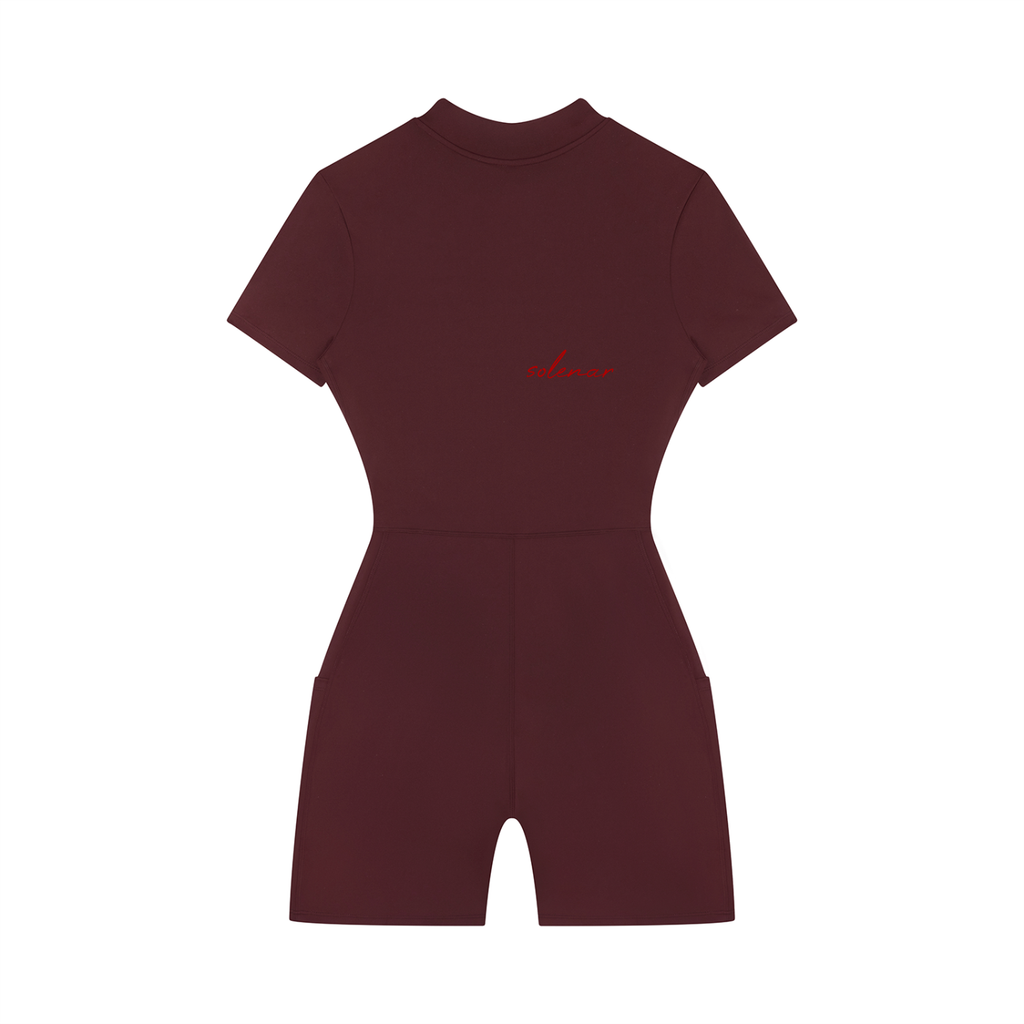Women's Quarter-Zip Short Sleeve Romper