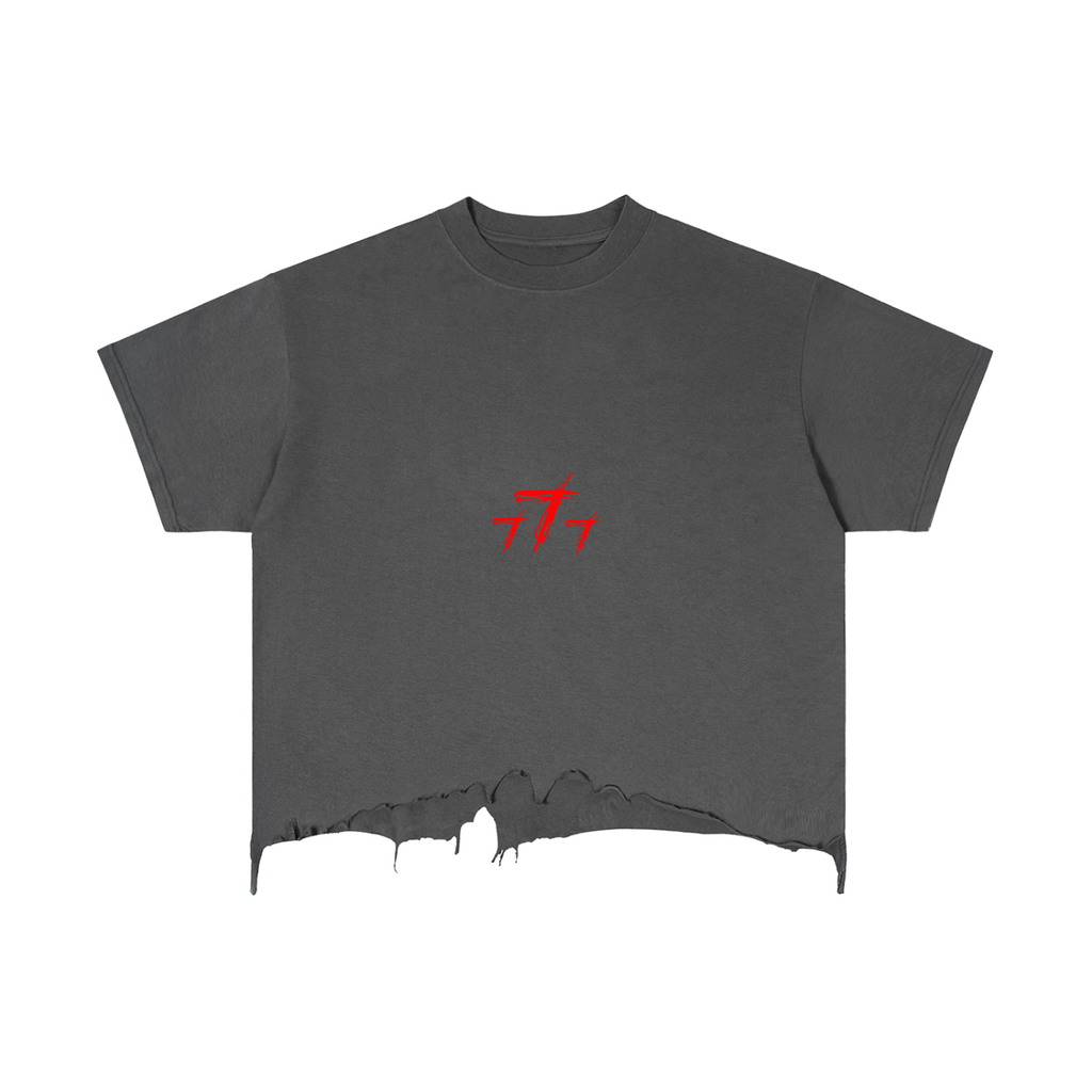 Vintage Wash Boxy Distressed Hem T-Shirt