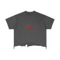 Vintage Wash Boxy Distressed Hem T-Shirt