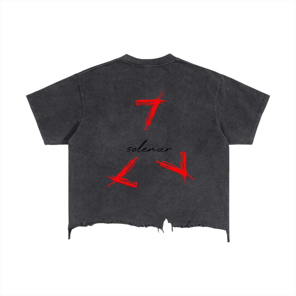 Vintage Wash Boxy Distressed Hem T-Shirt