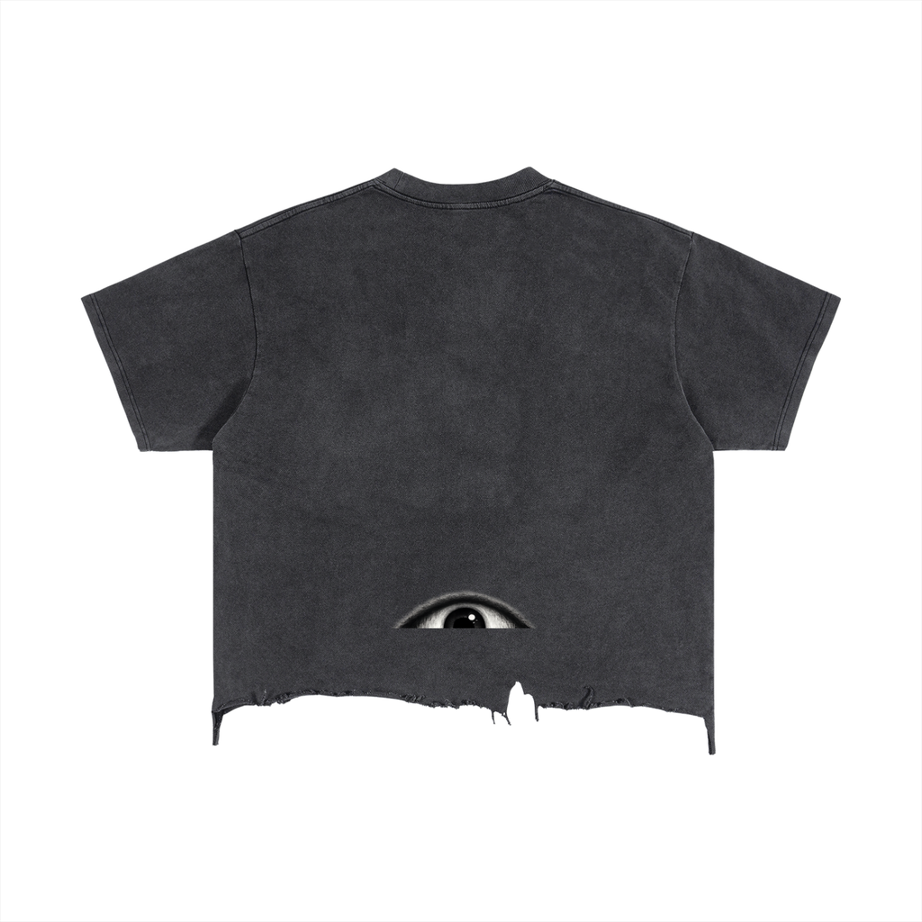 Vintage Wash Boxy Distressed Hem T-Shirt