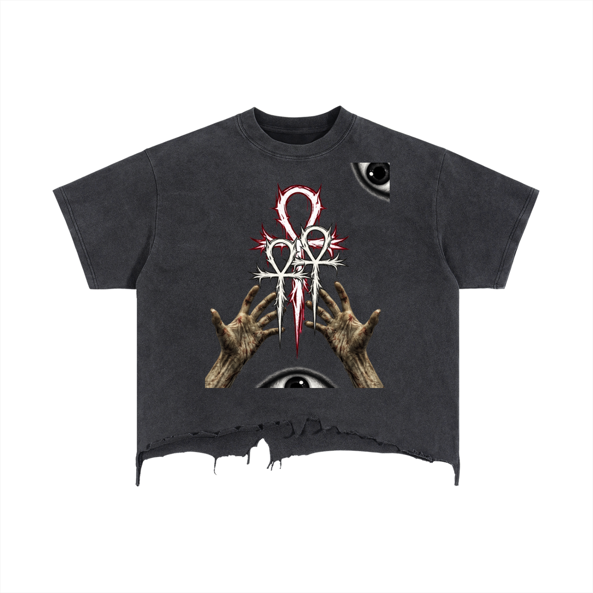 Vintage Wash Boxy Distressed Hem T-Shirt