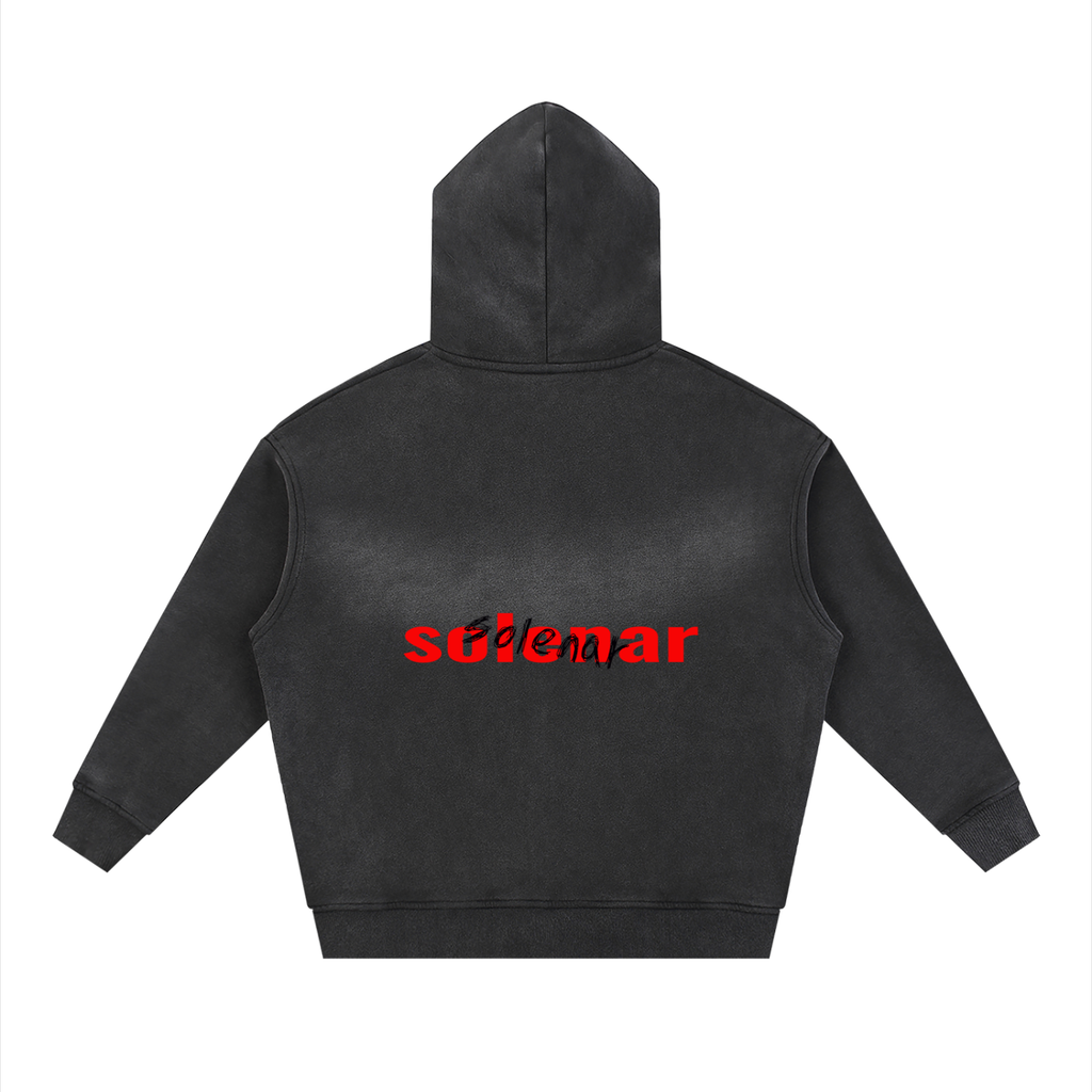 Sunfade Two-way Zipper Boxy Fleece Hoodie
