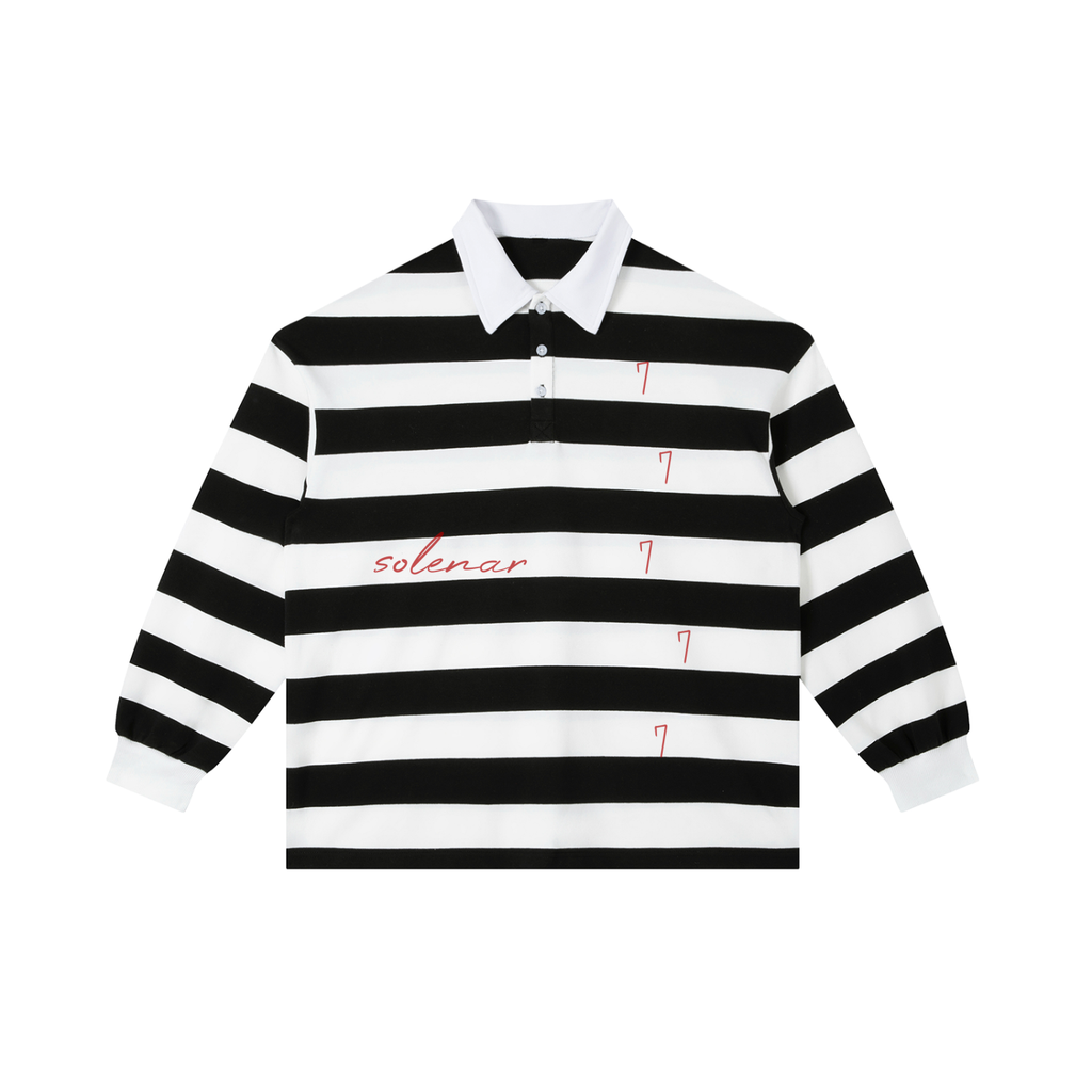 Color Block Stripe Polo Shirt