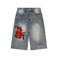 Vintage Wash Baggy Denim Shorts
